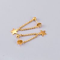 Wholesale Jewelry Star Chain Stud Titanium Steel Earrings Nihaojewelry main image 5