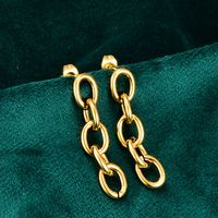 Vente En Gros Bijoux Rétro Longue Chaîne Boucles D&#39;oreilles En Acier Titane Nihaojewelry main image 1