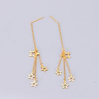 Wholesale Jewelry Star Long Tassels Titanium Steel Earrings Nihaojewelry main image 5