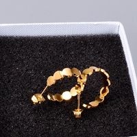 Wholesale Jewelry Gold Plated Matte Disc Studtitanium Steel Earrings Nihaojewelry main image 4