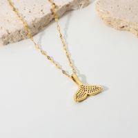 European And American Ins High-profile Figure Fashion And Fully-jewelled Zircon Mermaid Fishtail Pendant Necklace 18k Gold-plated Necklace Ornament For Women main image 4