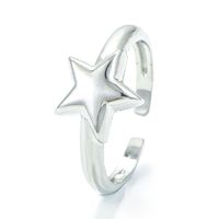 Wholesale Korean Micro-inlaid Five-pointed Star Gold Glossy Opening Ring Nihaojewelry main image 3