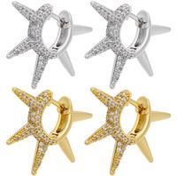 Wholesale Jewelry Diamond Spiked Irregular Shape Copper Earrings Nihaojewelry main image 1