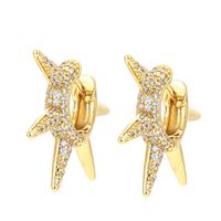 Wholesale Jewelry Diamond Spiked Irregular Shape Copper Earrings Nihaojewelry main image 3