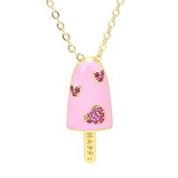 Wholesale Jewelry Popsicle-shaped Oil Drop Pendant Copper Inlaid Zircon Necklace Nihaojewelry main image 1