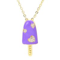 Wholesale Jewelry Popsicle-shaped Oil Drop Pendant Copper Inlaid Zircon Necklace Nihaojewelry main image 3