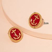 Wholesale Retro Drip Oil Anchor Stud Earrings Nihaojewelry main image 4