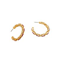 Wholesale Korean Style Geometric Inlaid Diamond C-shaped Earrings Nihaojewelry main image 6