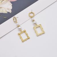 Wholesale Jewelry Long Square Pearl Geometric Pendant Earrings Nihaojewelry main image 5