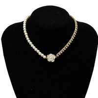 Wholesale Jewelry Pearl Stitching Flower Inlaid Diamond Necklace Nihaojewelry main image 4