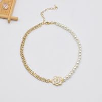 Wholesale Jewelry Pearl Stitching Flower Inlaid Diamond Necklace Nihaojewelry main image 5