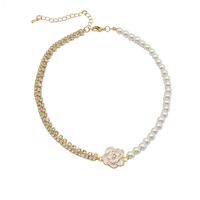 Wholesale Jewelry Pearl Stitching Flower Inlaid Diamond Necklace Nihaojewelry main image 6