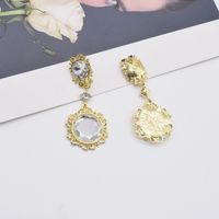 Wholesale Jewelry Retro Metal Big Gemstone Long Metal Flower Earrings Nihaojewelry main image 5