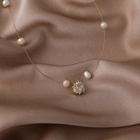 Wholesale Jewelry Fine Chain Pearl Ball Shape Pendant Necklace Nihaojewelry main image 4