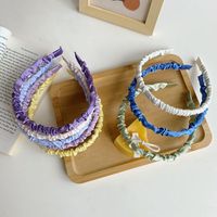 Korean Style Folds Fine-edge Solid Color Hairband Wholesale Nihaojewelry main image 5