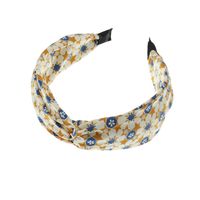 Korean Style Floral Printed Fabric Cross-knotted Headband Wholesale Nihaojewelry main image 6