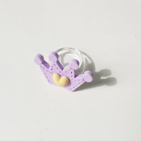 Wholesale  Cartoon Crown Cute Little Yellow Duck Cloud Multi-color Resin Ring main image 6