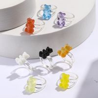 Wholesale Simple Bear Color Resin Ring Nihaojewelry main image 1