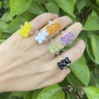 Wholesale Simple Bear Color Resin Ring Nihaojewelry main image 6