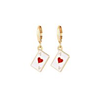 Wholesale Jewelry Metal Heart Dripping Playing Card Earrings Nihaojewelry main image 5