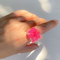 Wholesale Fashion Transparent Watermelon Beads Resin Ring Nihaojewelry main image 4