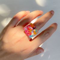 Wholesale Fashion Transparent Watermelon Beads Resin Ring Nihaojewelry main image 3
