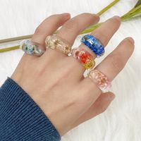 Wholesale Simple Transparent Resin Flower Ring 5-piece Set Nihaojewelry main image 3