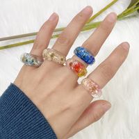 Wholesale Simple Transparent Resin Flower Ring 5-piece Set Nihaojewelry main image 4