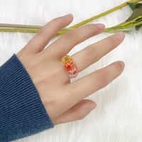 Wholesale Simple Transparent Resin Flower Ring 5-piece Set Nihaojewelry main image 5