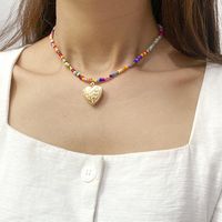 Wholesale Collier Pendentif En Forme De Coeur Avec Perles De Couleur Nihaojewelry main image 6