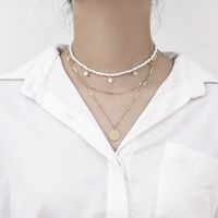 Gros Bijoux Rétro Couleur Perlée Étoile Disque Pendentif Collier Nihaojewelry main image 3