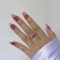Wholesale Fashion Color Heart Five-pointed Star Dripping Oil Alloy Ring Nihaojewelry main image 4