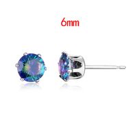 Wholesale Fashion Stainless Steel Six-claw Color Crystal Stud Earrings Nihaojewelry sku image 1