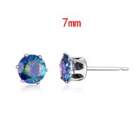 Wholesale Fashion Stainless Steel Six-claw Color Crystal Stud Earrings Nihaojewelry sku image 2