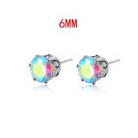 Wholesale Fashion Stainless Steel Six-claw Color Crystal Stud Earrings Nihaojewelry sku image 3