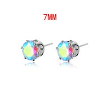 Wholesale Fashion Stainless Steel Six-claw Color Crystal Stud Earrings Nihaojewelry sku image 4