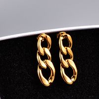 Wholesale Jewelry Retro Chain Titanium Gold Plated Earrings Nihaojewelry sku image 1