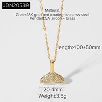 European And American Ins High-profile Figure Fashion And Fully-jewelled Zircon Mermaid Fishtail Pendant Necklace 18k Gold-plated Necklace Ornament For Women sku image 1