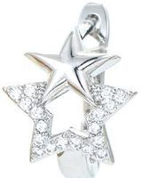 Comercio Exterior Diamante De Imitación Circonio Simple Geométrico Estrellas Amor Oreja Clip Cinco Puntas Estrella Hueco Corazón A Corazón Estampado Pendientes Adorno sku image 2