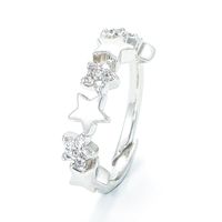 Wholesale Korean Micro-inlaid Zircon Five-pointed Star Opening Adjustable Ring Nihaojewelry sku image 2