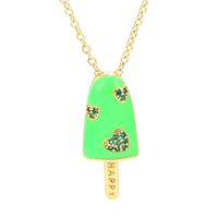 Wholesale Jewelry Popsicle-shaped Oil Drop Pendant Copper Inlaid Zircon Necklace Nihaojewelry sku image 1