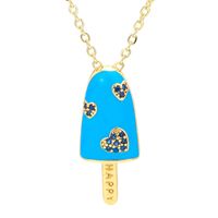 Wholesale Jewelry Popsicle-shaped Oil Drop Pendant Copper Inlaid Zircon Necklace Nihaojewelry sku image 2