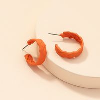 Wholesale Fashion Carved C-shaped Colorful Earrings Nihaojewelry sku image 3