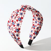 Korean Style Floral Printed Fabric Cross-knotted Headband Wholesale Nihaojewelry sku image 2