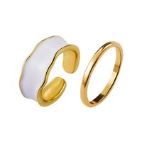Wholesale Jewelry Retro Oil Dripping Irregular Two-piece Ring Nihaojewelry sku image 1