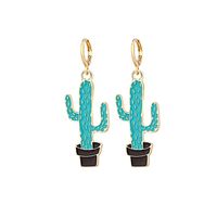 Wholesale Jewelry Geometric Hollow Plant Cactus Earrings Nihaojewelry sku image 2