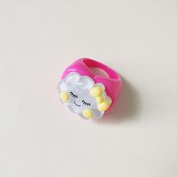 Wholesale  Cartoon Crown Cute Little Yellow Duck Cloud Multi-color Resin Ring sku image 17