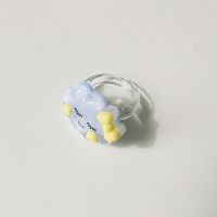 Wholesale  Cartoon Crown Cute Little Yellow Duck Cloud Multi-color Resin Ring sku image 6