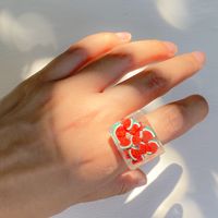 Wholesale Fashion Transparent Watermelon Beads Resin Ring Nihaojewelry sku image 1