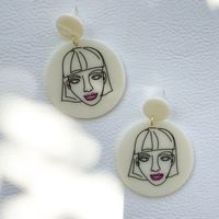 Wholesale Jewelry Plate Printing Pattern Acrylic Earrings Nihaojewelry sku image 4